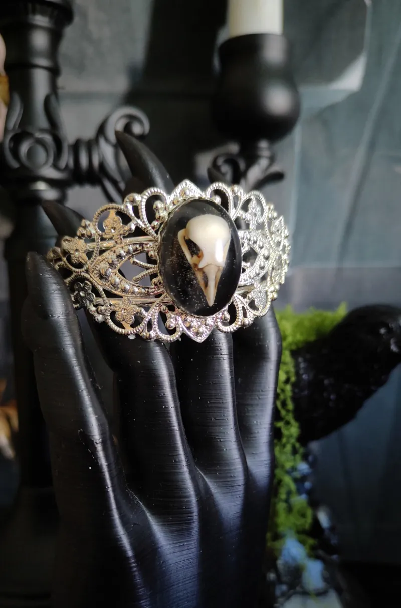 Bracelet Jonc Filigrané Réglable - Métal et Résine — 2