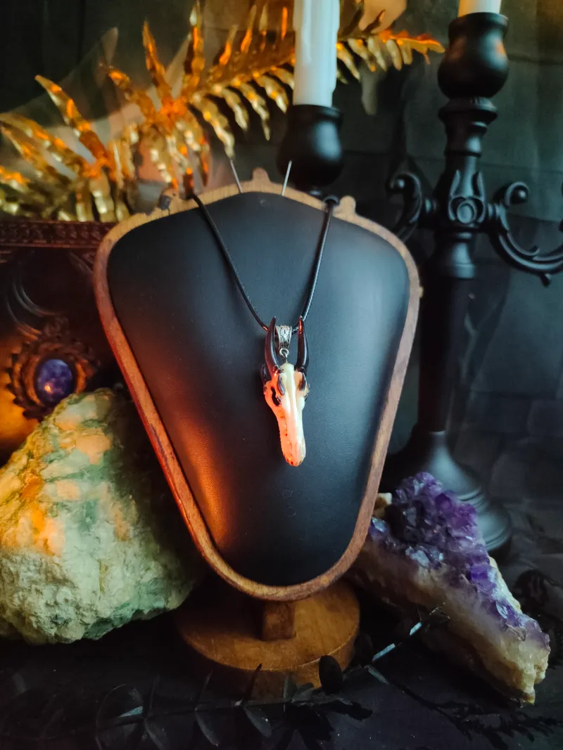 Pendentif Crâne de Dragon, bijou gothique fait main (3)