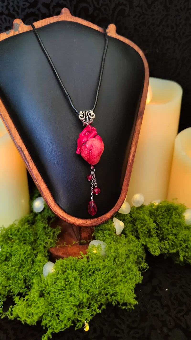 Collier Cœur Anatomique "Dracul" (Argenté)