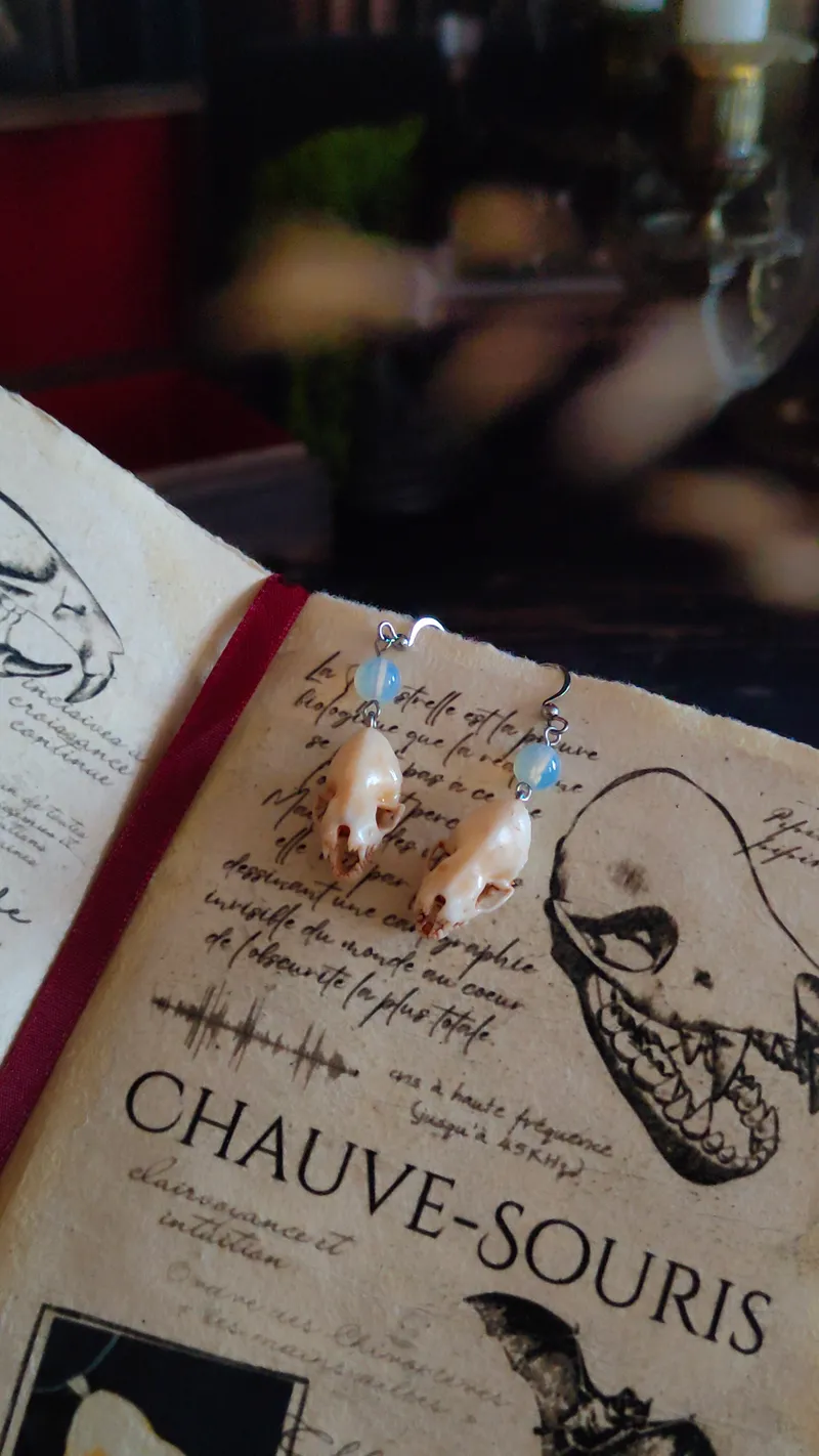 Boucles d'oreille Chauve-souris, bijou gothique fait main (2)