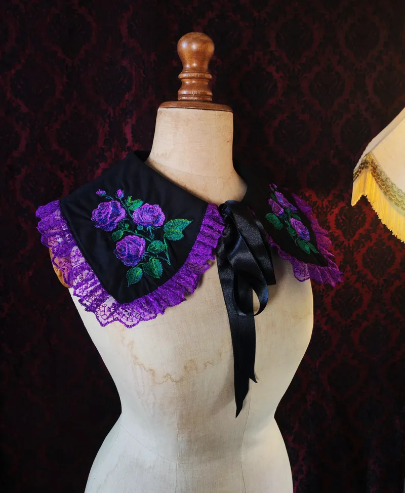Col "Vespera", handmade gothic accessory (2)