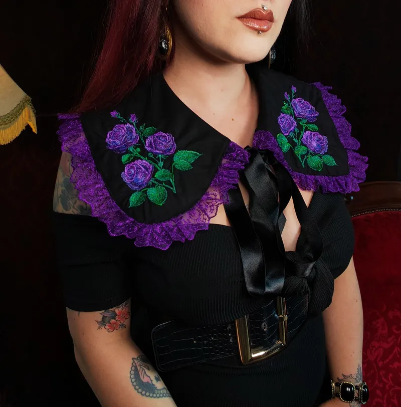 Col "Vespera", handmade gothic accessory