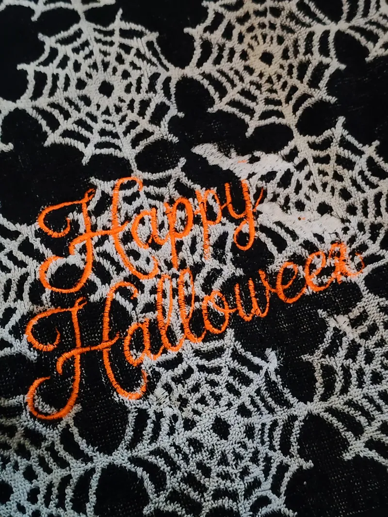 Serviette main "Happy Halloween", accessoire gothique fait main (3)