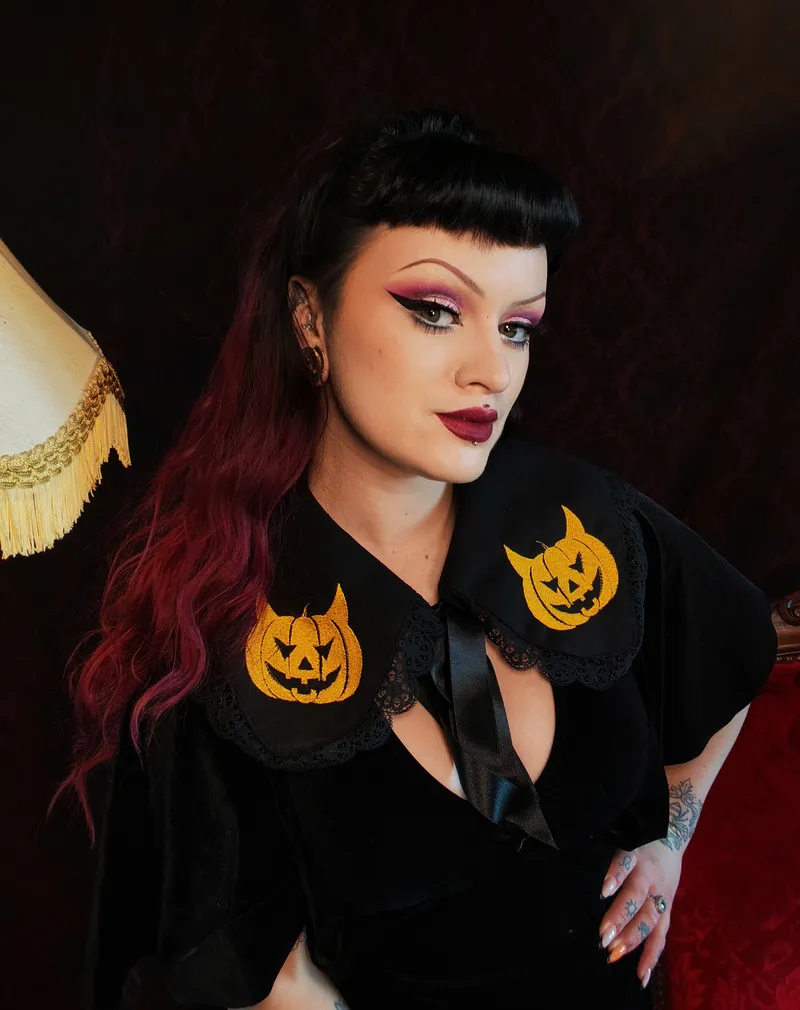 Col "Diablotine", accessoire gothique fait main
