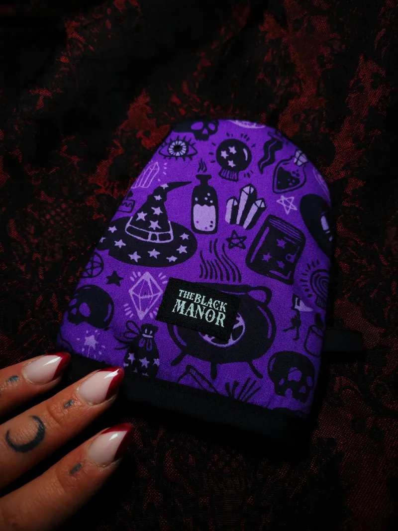 Gant démaquillant "Rituel de minuit", handmade gothic clothing (3)