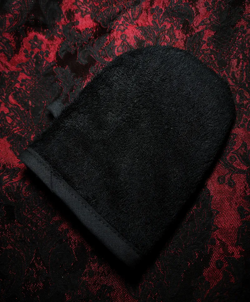 Gant démaquillant "Rituel de minuit", handmade gothic clothing (2)