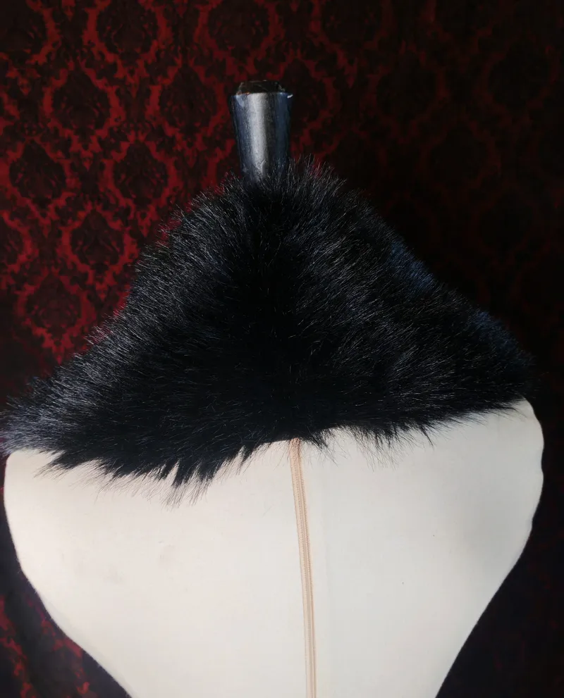 Col "Vampire Desire" Fausse Fourrure Noir — 3