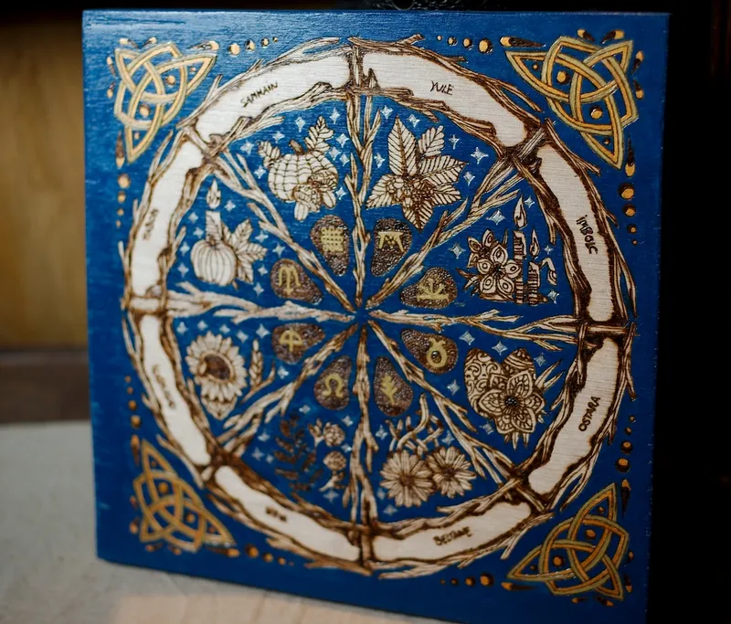 Le calendrier des Sabbats, décoration gothique faite main
