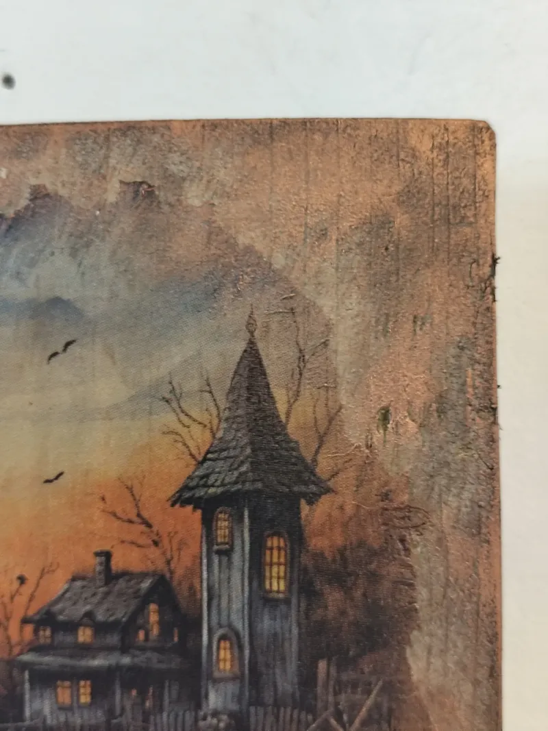Planchette bois déco halloween, décoration gothique faite main (2)