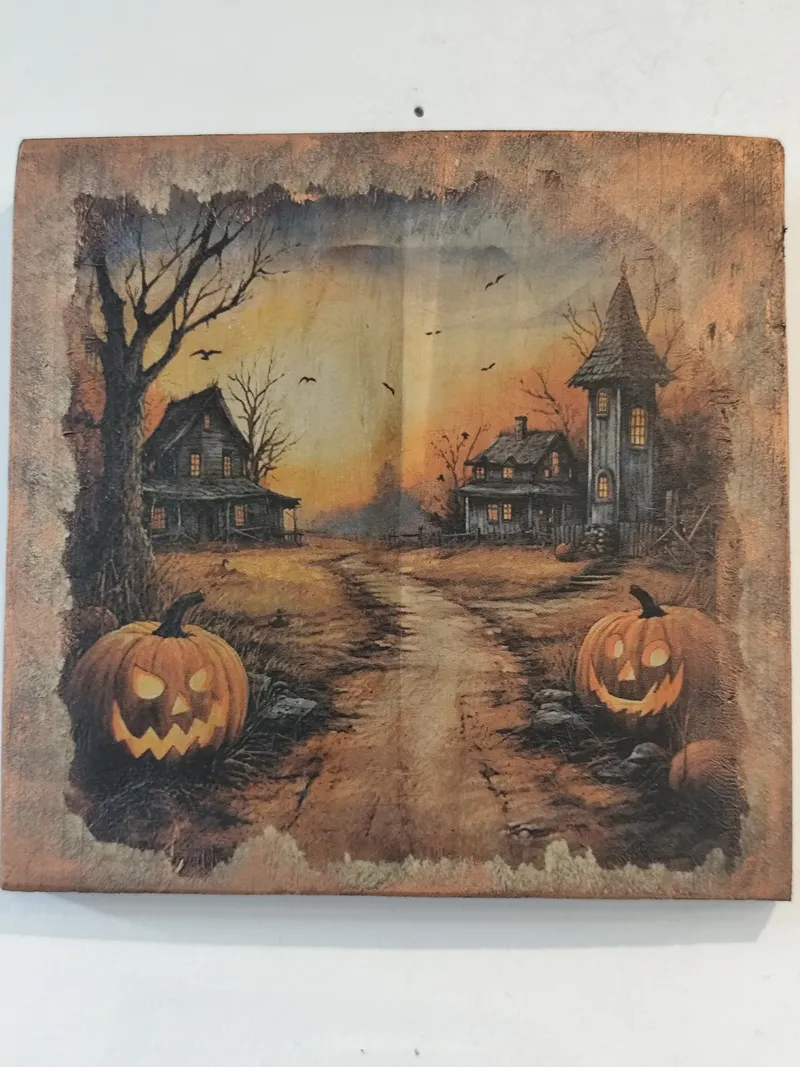 Planchette bois déco halloween, décoration gothique faite main