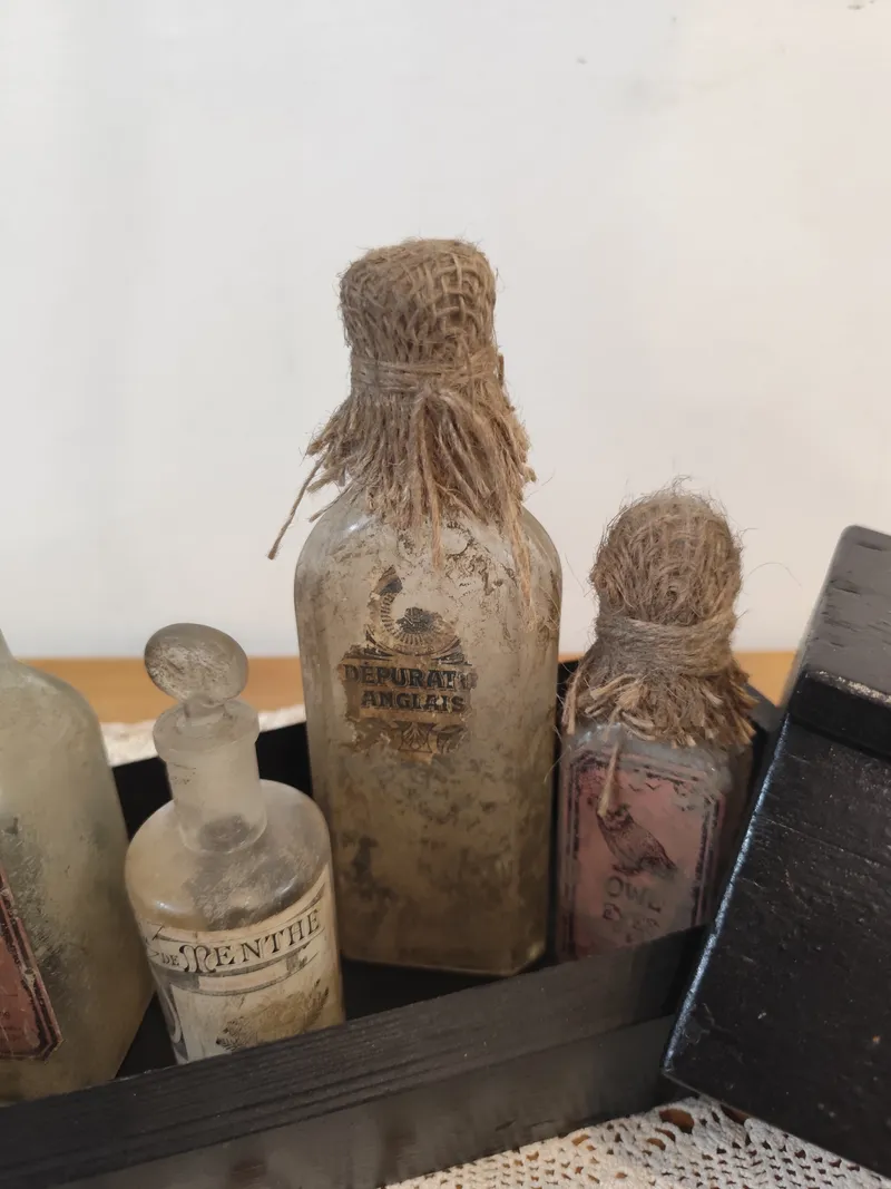 Bouteilles décoratives – Esprit cabinet de curiosités gothique, décoration gothique faite main (3)
