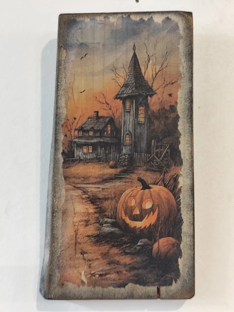 Planchette bois déco halloween, décoration gothique faite main