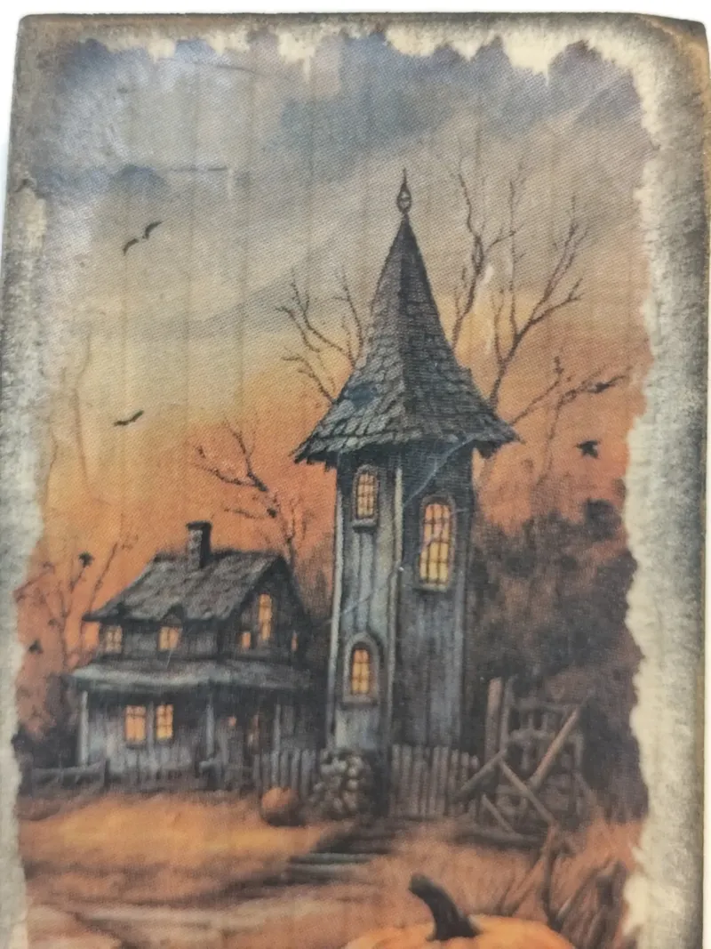 Planchette bois déco halloween, décoration gothique faite main (3)