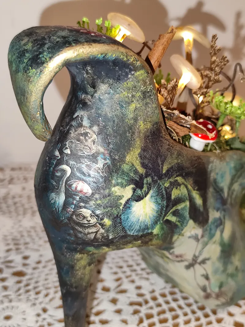 Chaussure de sorcière fantastique – création artisanale unique, décoration gothique faite main (2)