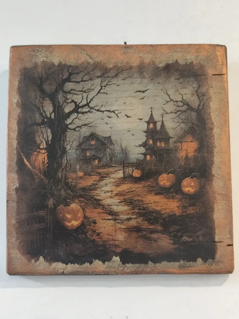 Planchette bois déco halloween, décoration gothique faite main