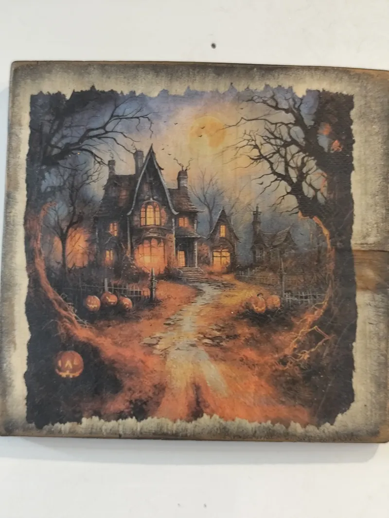 Planchette décorative halloween, décoration gothique faite main
