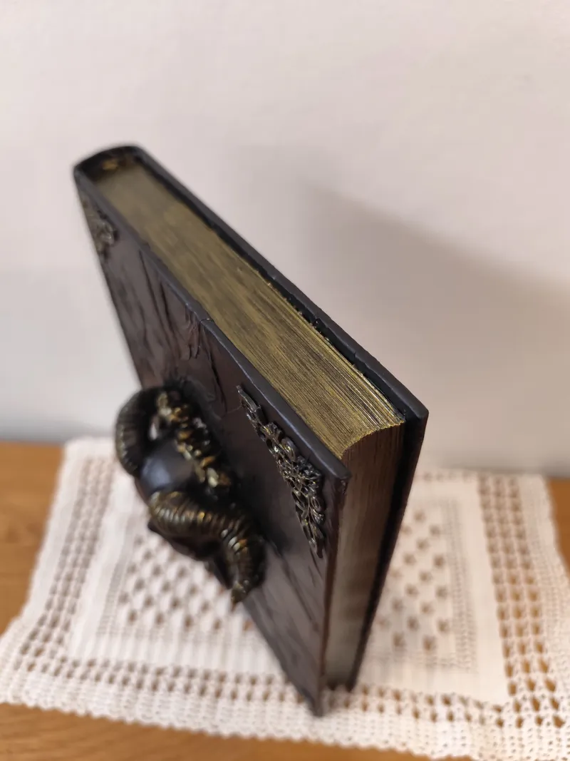 Livre décoratif gothique – Heurtoir de porte tête de démon, décoration gothique faite main (2)