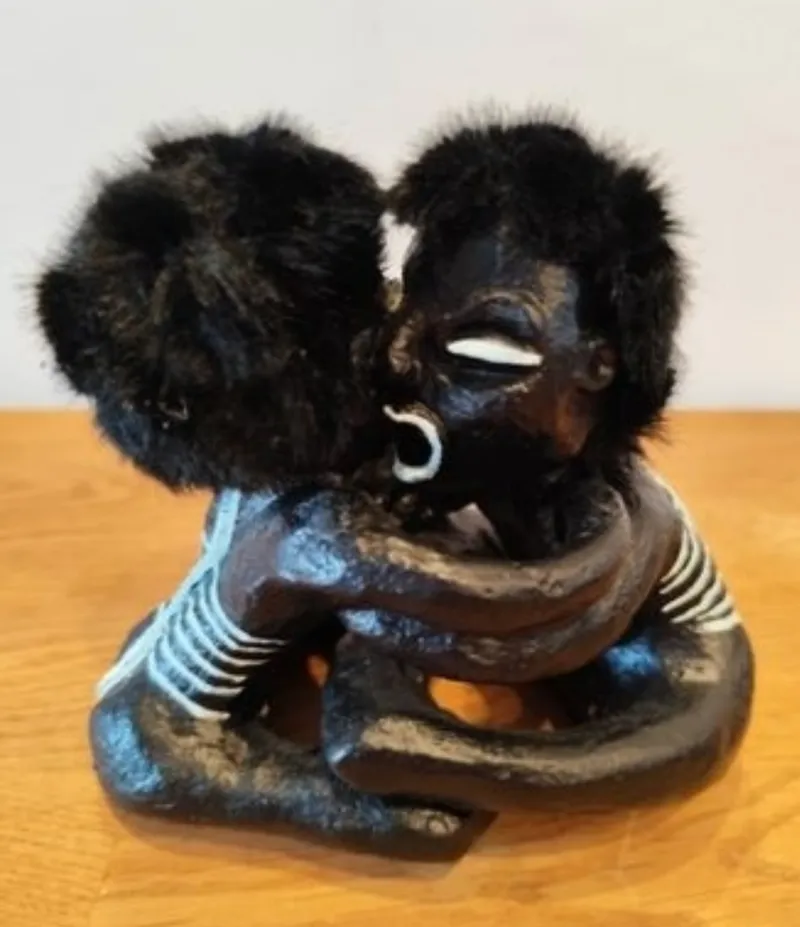 Décoration artisanale – Couple enlacé, style ethnique / contemporain, décoration gothique faite main