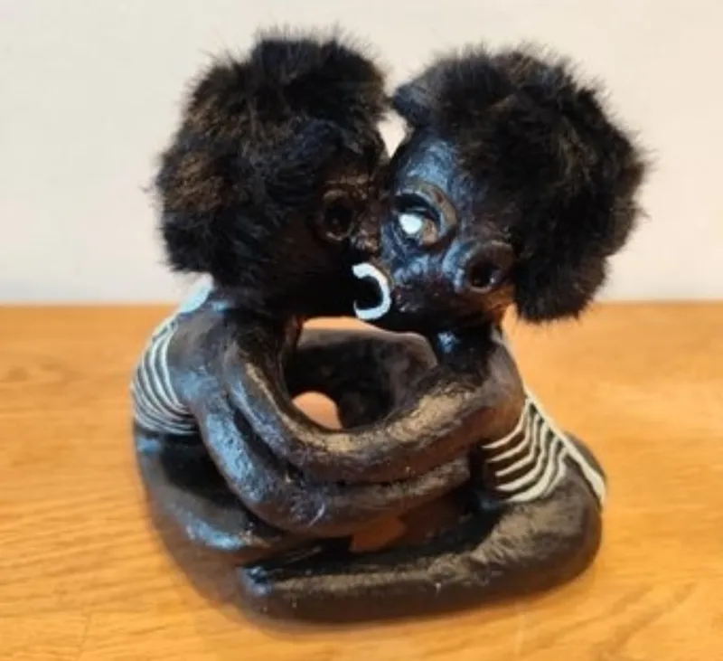 Décoration artisanale – Couple enlacé, style ethnique / contemporain, décoration gothique faite main (2)