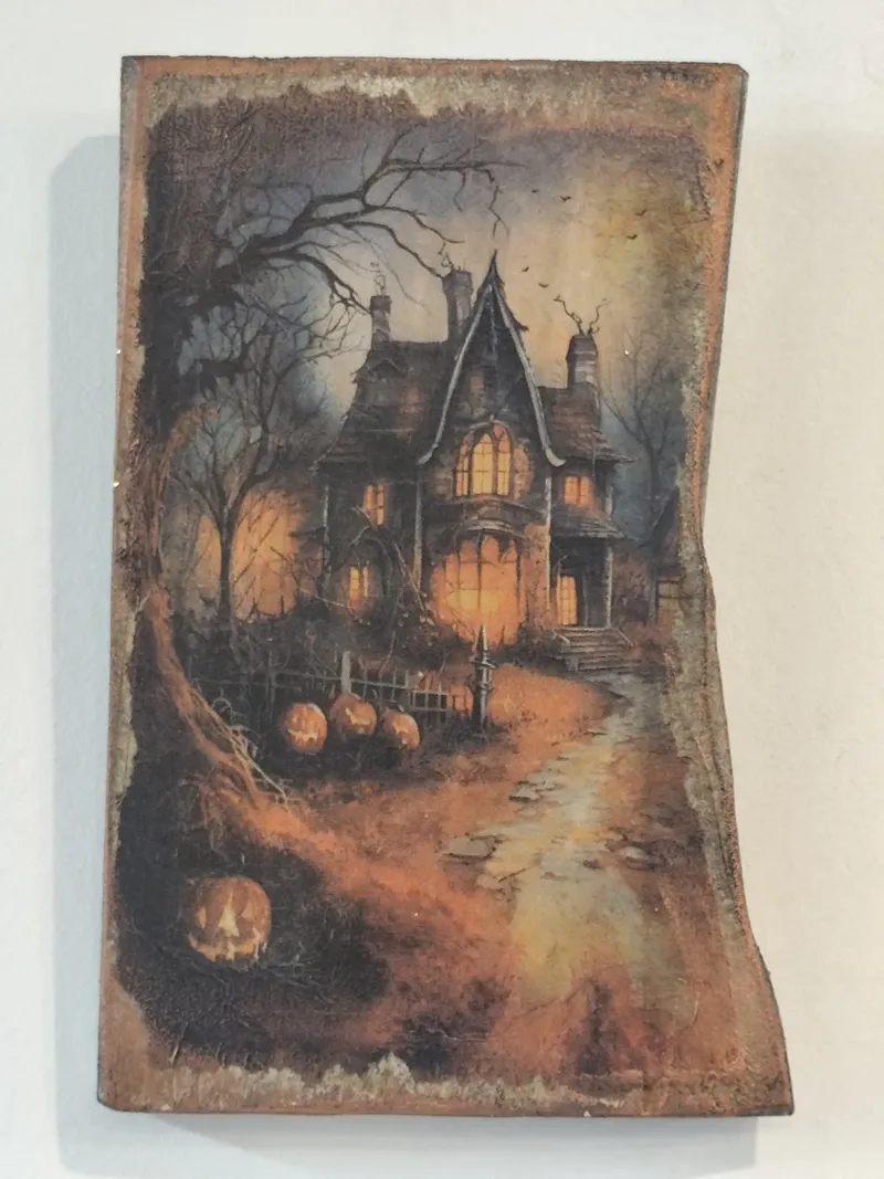 Planchette bois déco halloween, décoration gothique faite main