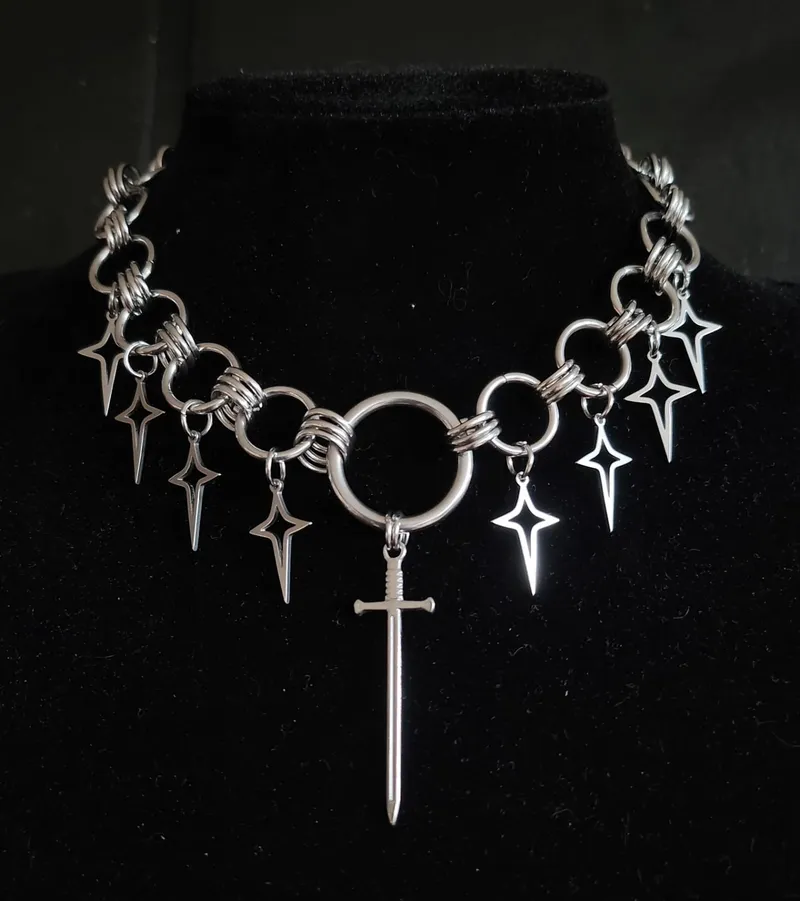 Collier choker "888" chainmail