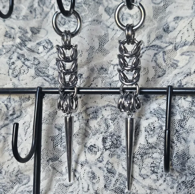 Boucles d'oreilles "Raven" chainmail