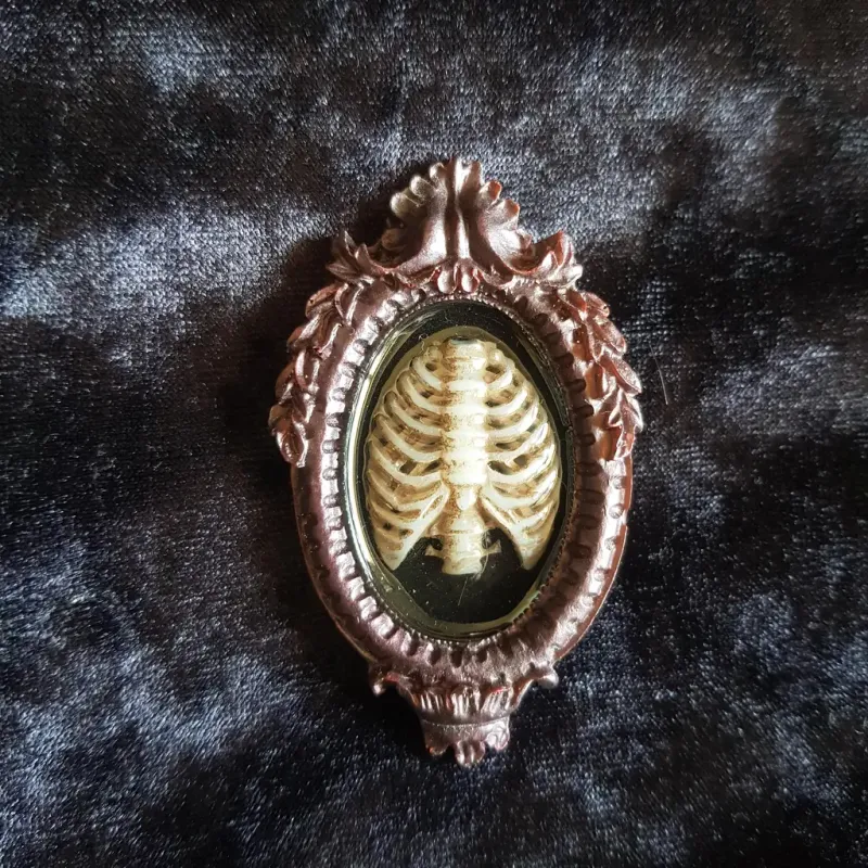 Broche cage thoracique style camé