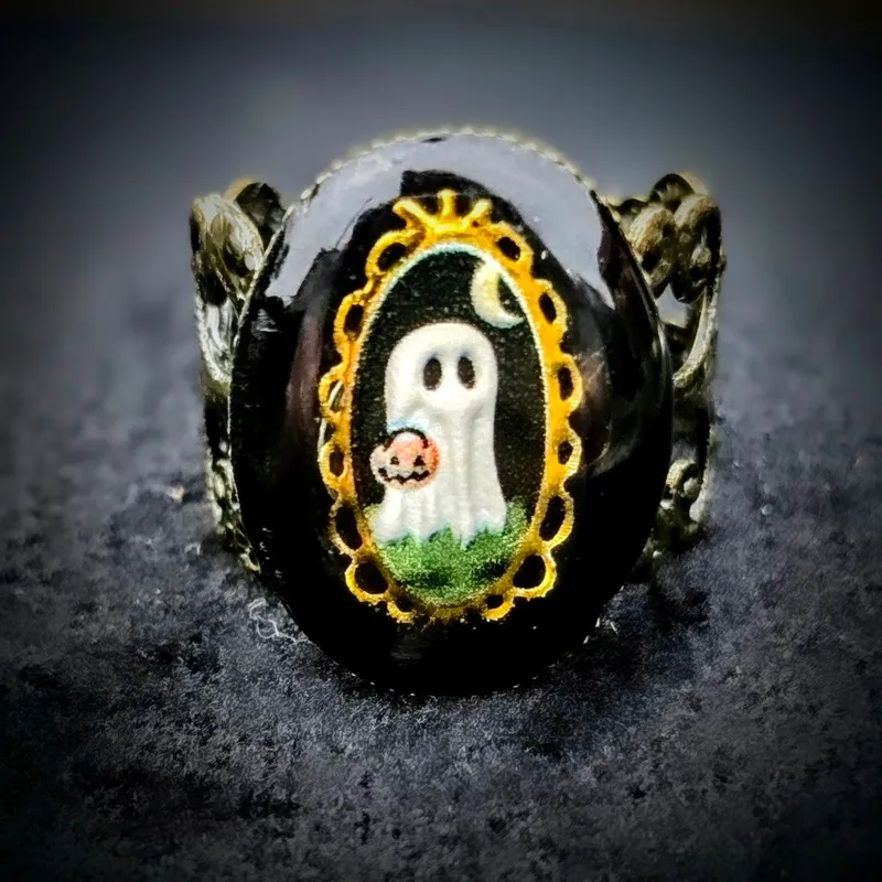 Bague bronze fantôme, bijou gothique fait main