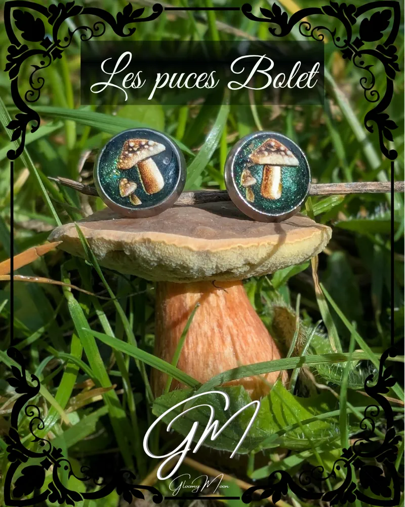 BO puces Bolet, bijou gothique fait main